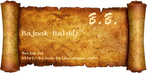 Bajnok Baldó névjegykártya